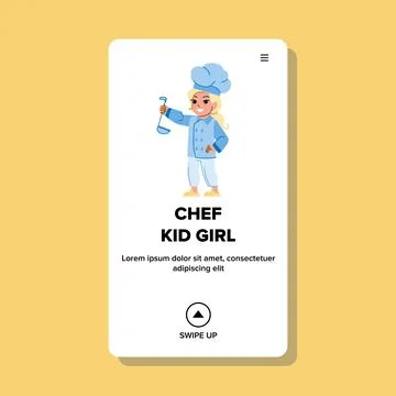 Chef kid girl vector Stock-Illustration