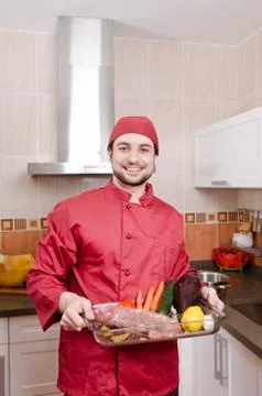 The chef in the kitchen. Stock-Fotos