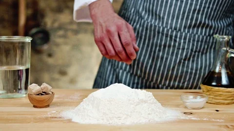 Chef kneading dough Stock Footage 88900104