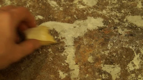Chef kneads the dough. Chef preparing pizza. Making pies. Cooking process Stock Footage 99333545