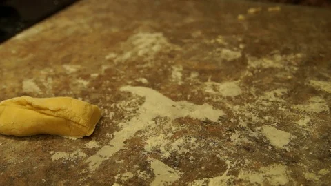 Chef kneads the dough. Chef preparing pizza. Making pies. Cooking process Stock Footage 99333614