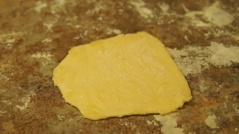 Chef kneads the dough. Chef preparing pizza. Making pies. Cooking process Stock Footage 99880240