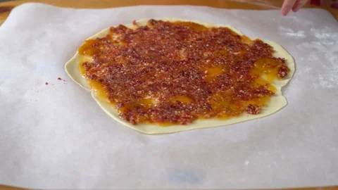 Chef kneads the dough Stock Footage 76026870