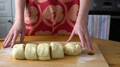 Chef kneads the dough Stock Footage 76026872
