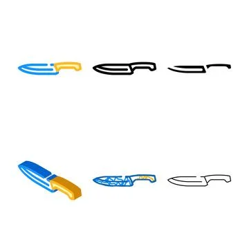 Chef knife color icon vector variants Stock Illustration