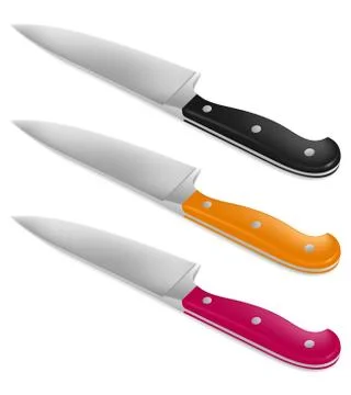 Chef knife with handle in different color Stock Illustration