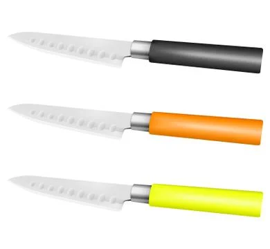 Chef knife with handle in different color Stock Illustration