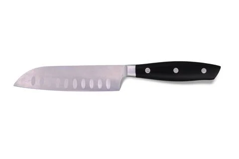 Chef knife isolated on a white background. Steel kitchen tool. Stock Photos