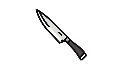 Chef knife kitchen cookware color icon animation Stock Footage 326099627