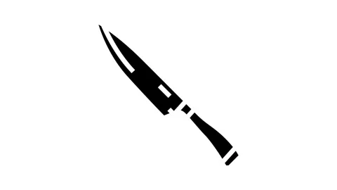 Chef knife kitchen cookware glyph icon animation Stock Footage 326157740