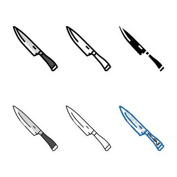 Chef knife kitchen mix cookware color icon vector Stock Illustration