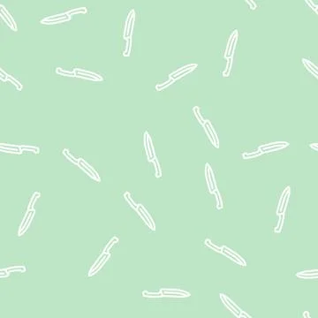 Chef knife line vector seamless pattern 스톡 일러스트