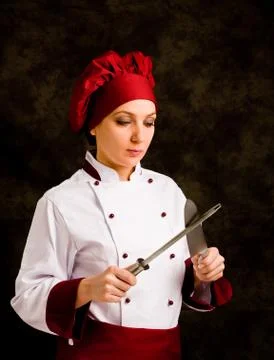 Chef with knife Stock Photos