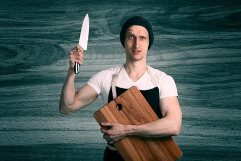 Chef With A Knife Stock Photos