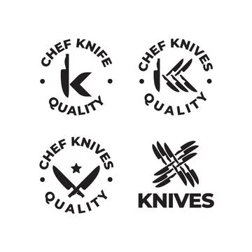Chef Knife Restaurant Logo Stock Illustration