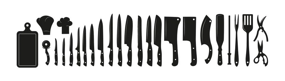 Chef knifes set. Vector stock illustration isolated on white background for Stock Illustration
