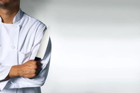 Chef with a knive background with space for text Stock Photos