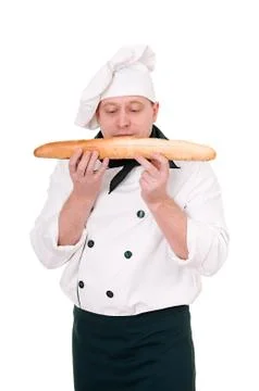 Chef with loaf Stock Photos