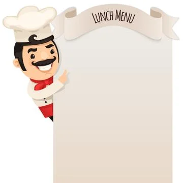 Chef looking at blank menu Stock Illustration