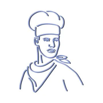 Chef Looking to Side Neon Sign イラスト素材