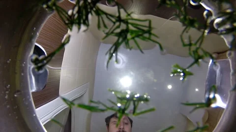 Chef Looking to Soup, View from Pan, Slowmotions Stock Footage 48625008