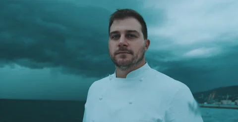 Chef looks toward camera Stock Footage 204973575