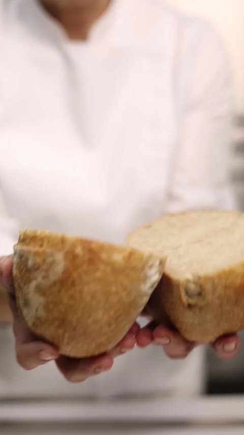 A chef makes bread in a bakery Stock Footage 264965262