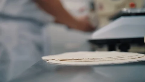 Chef makes dough for khinkali Stock Footage 112592694
