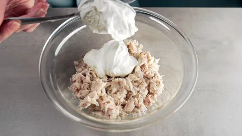 Chef makes fish dish preparing dinner Stock Footage 143778431