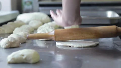 Chef makes flat patties with meat Video stock 143778482