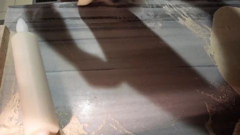 Chef makes meat pide. Eating and coocking concept. Stock-Footage 92780985