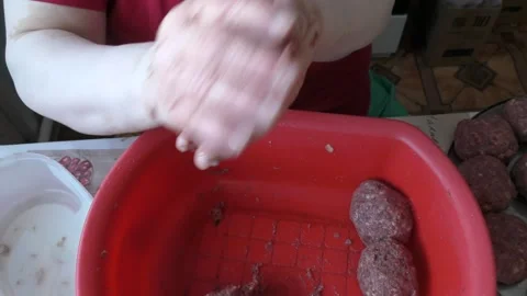 The chef makes minced meat patties Stock Footage 173562383
