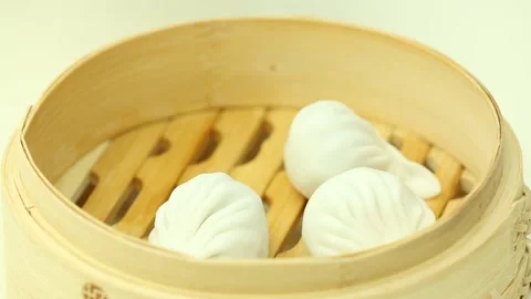 Chef makes steamed dumplings (1) Stock Footage 202168428