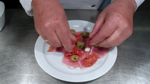 Chef Making a Antipasti Dish Stock Footage 244468043