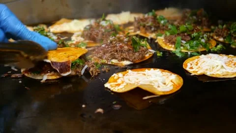 The chef is making the best birria quesa tacos in new york in mexico style Stock Footage 171736893