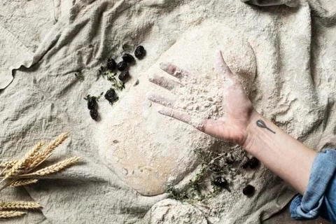 Chef is making bread Stock Photos