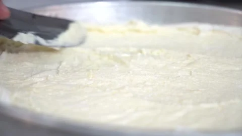 The chef is making the carrot slice baklava recipe. Stock Footage 150083696