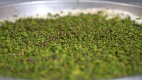 The chef is making the carrot slice baklava recipe. Stock Footage 150083733