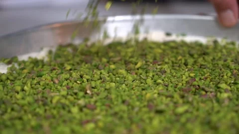 The chef is making the carrot slice baklava recipe. Stock Footage 150083772