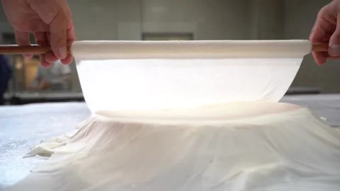 The chef is making the carrot slice baklava recipe. Stock Footage 150083841