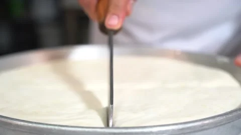 The chef is making the carrot slice baklava recipe. Stock Footage 150083933