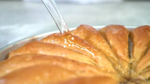 The chef is making the carrot slice baklava recipe. Stock Footage 150084175