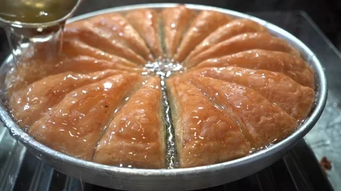 The chef is making the carrot slice baklava recipe. Stock Footage 150084252