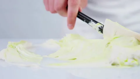 Chef is making a cream cheese in slow motion. Stock Footage 130852110