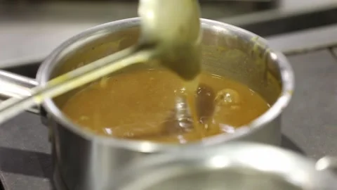 Chef is making cream soup 1 Stock Footage 314982086