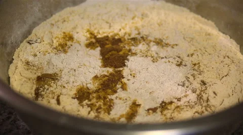 Chef making crepe or pancake dough, adding water into mixture Stock-Footage 67479759