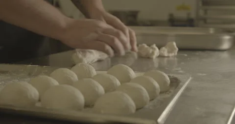 Chef making Dough Balls Stock Footage 260411466