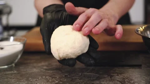 The chef making the dough. Stock Footage 147165496