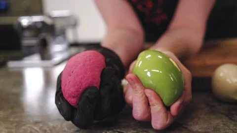 The chef making the dough. Stock Footage 147165543