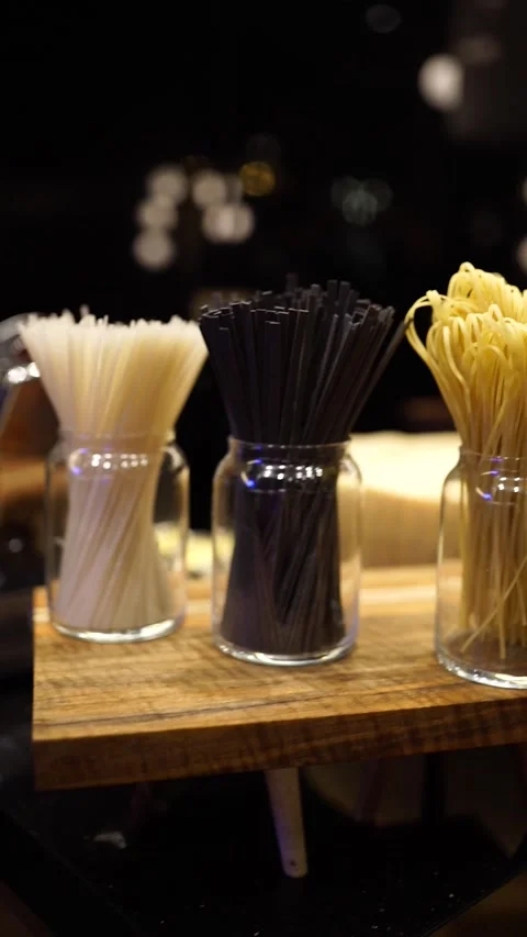 Chef Making Fresh Pasta with Machine Close-Up Vertical Stock Footage 294805224